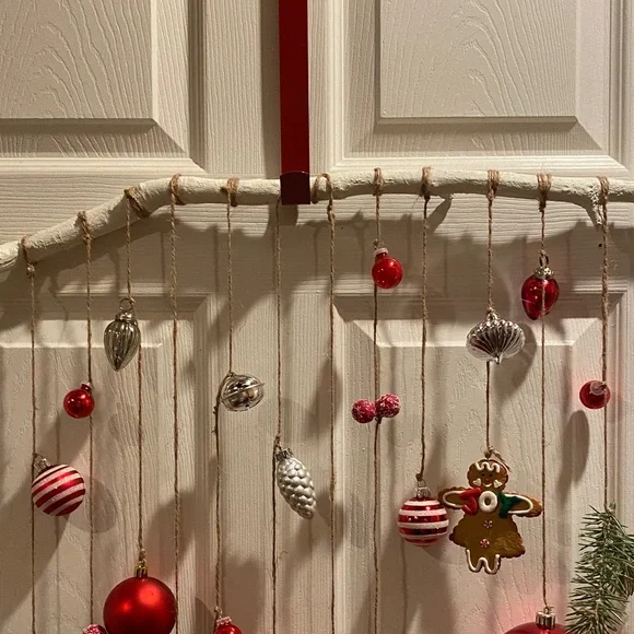 Festive Red and Silver Holiday Ornament Mobile - Picture 2 of 6